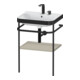 Duravit Meuble lavabo Happy D.2 Plus 57,5x49 cm, 2 trous, taupe mat, avec console-1