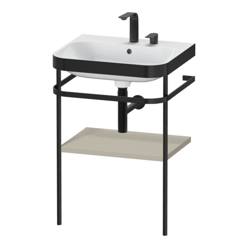 Duravit Meuble lavabo Happy D.2 Plus 57,5x49 cm, 2 trous, taupe mat, avec console