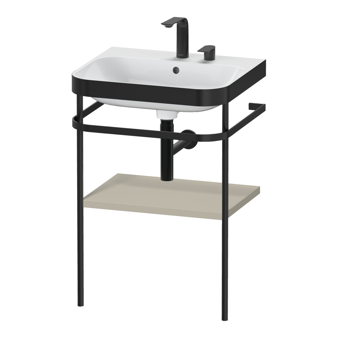 Duravit Meuble lavabo Happy D.2 Plus 57,5x49 cm, 2 trous, taupe mat, avec console