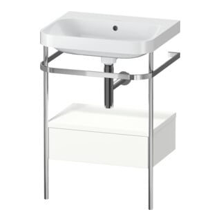 Duravit Meuble lavabo Happy D.2 Plus 57,5x49 cm, sans trop-plein, blanc mat, avec console, 1 tiroir