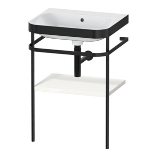 Duravit Meuble lavabo Happy D.2 Plus 57,5x49 cm, sans trou, blanc brillant, avec console