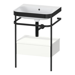 Duravit Meuble lavabo Happy D.2 Plus 57,5x49 cm, sans trou, blanc mat, avec console, 1 tiroir