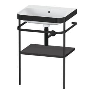Duravit Meuble lavabo Happy D.2 Plus 57,5x49 cm, sans trou, graphite mat, avec console