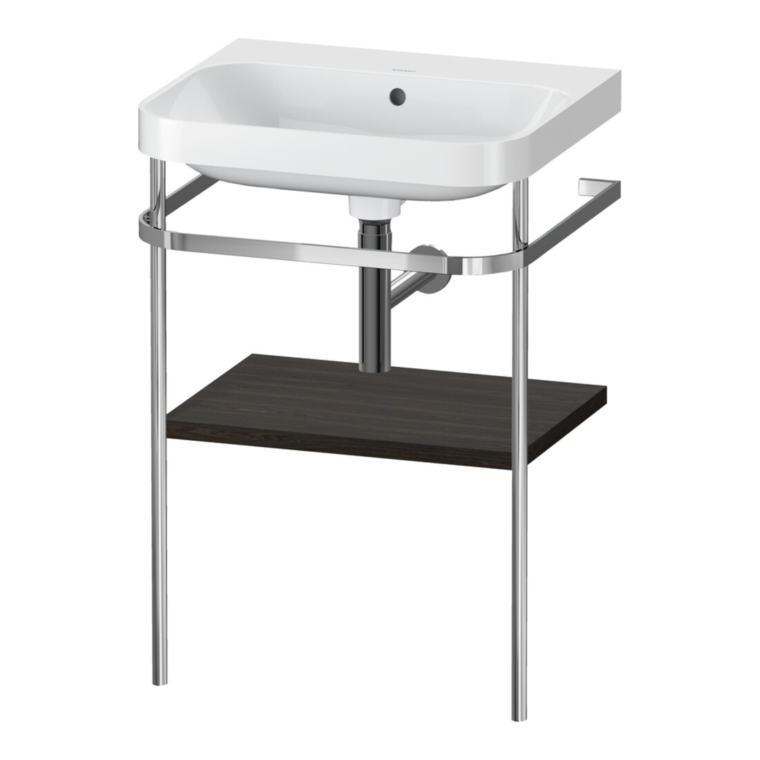 Duravit Meuble lavabo Happy D.2 Plus 57,5x49 cm, sans trou robinet, noyer, avec console