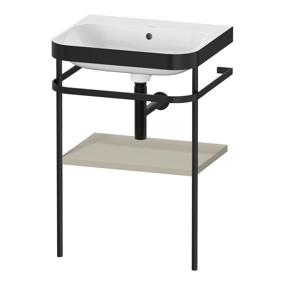 Duravit Meuble lavabo Happy D.2 Plus 57,5x49 cm, sans trou, taupe mat, avec console