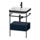 Duravit Meuble lavabo Happy D.2 Plus 57,5x49cm, 1 mitigeur, bleu mat, avec console, 1 tiroir-1