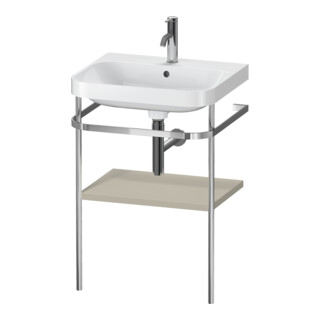 Duravit Meuble-lavabo Happy D.2 Plus 57,5x49cm, 1 Tiroir, Taupe mat, avec console