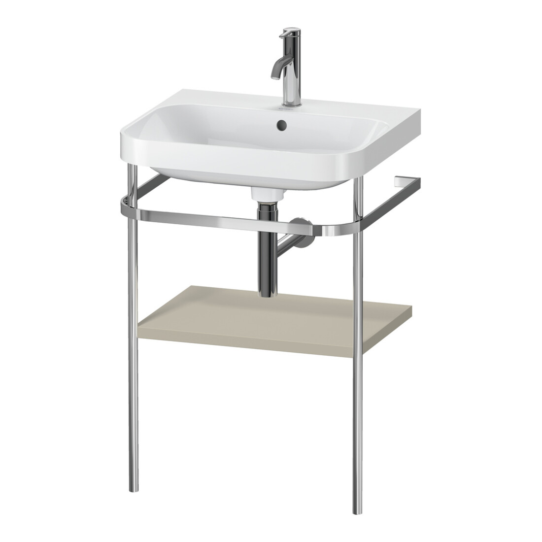 Duravit Meuble-lavabo Happy D.2 Plus 57,5x49cm, 1 Tiroir, Taupe mat, avec console
