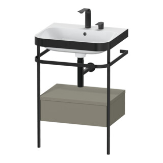 Duravit Meuble-lavabo Happy D.2 Plus 57,5x49cm, 2 trous, mitigeur, avec console, 1 tiroir