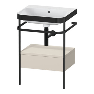 Duravit Meuble lavabo Happy D.2 Plus 57,5x49cm, sans trop-plein, avec console, 1 tiroir