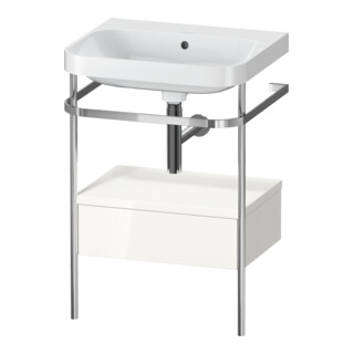 Duravit Meuble lavabo Happy D.2 Plus 57,5x49cm, sans trop-plein, blanc, avec console, 1 tiroir