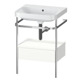 Duravit Meuble lavabo Happy D.2 Plus 57,5x49cm, sans trop-plein, blanc mat, avec console, 1 tiroir