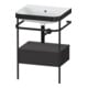 Duravit Meuble lavabo Happy D.2 Plus 57,5x49cm, sans trop-plein, gris mat, avec console, 1 tiroir-1
