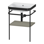 Duravit Meuble lavabo Happy D.2 Plus 57,5x49cm, sans trop-plein, gris satiné, avec console