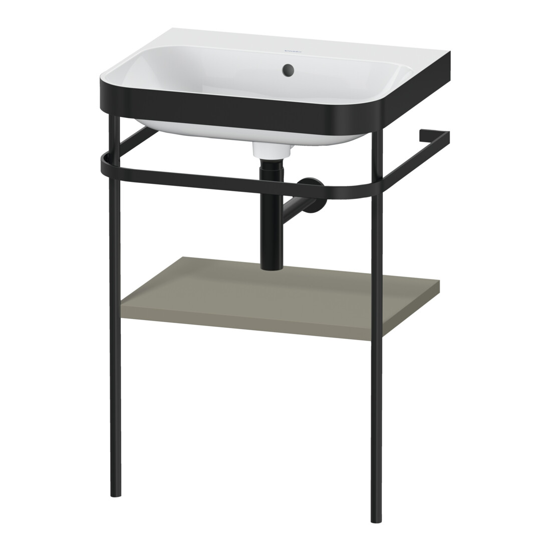 Duravit Meuble lavabo Happy D.2 Plus 57,5x49cm, sans trop-plein, gris satiné, avec console