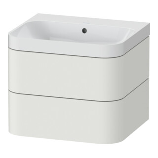 Duravit Meuble lavabo Happy D.2 Plus 57,5x49cm, sans trop-plein, noir mat, 2 tiroirs