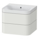 Duravit Meuble lavabo Happy D.2 Plus 57,5x49cm, sans trop-plein, noir mat, 2 tiroirs-1