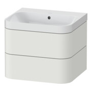 Duravit Meuble lavabo Happy D.2 Plus 57,5x49cm, sans trop-plein, noir mat, 2 tiroirs