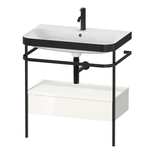 Duravit Meuble lavabo Happy D.2 Plus 77,5x49 cm, 1 mitigeur, blanc, avec console, 1 tiroir