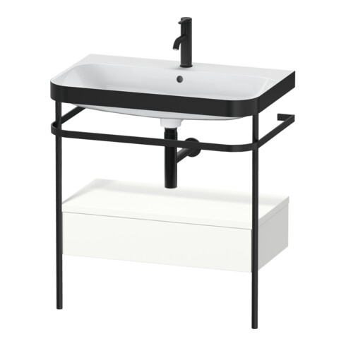 Duravit Meuble lavabo Happy D.2 Plus 77,5x49 cm, 1 mitigeur, blanc mat, avec console, 1 tiroir