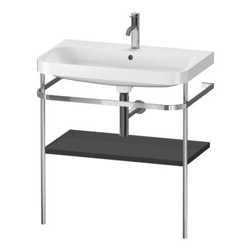 Duravit Meuble lavabo Happy D.2 Plus 77,5x49 cm, 1 T, graphite mat, avec console