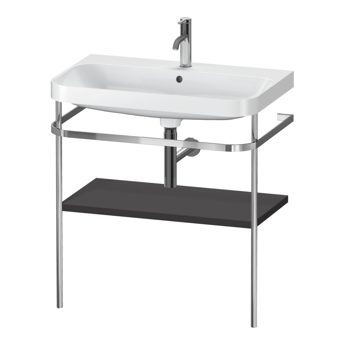 Duravit Meuble lavabo Happy D.2 Plus 77,5x49 cm, 1 T, graphite mat, avec console