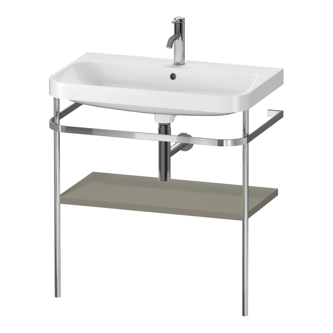 Duravit Meuble lavabo Happy D.2 Plus 77,5x49 cm, 1 trou, gris satiné, avec console