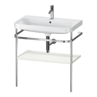 Duravit Meuble lavabo Happy D.2 Plus 77,5x49 cm, 1 trou, noir mat, avec console
