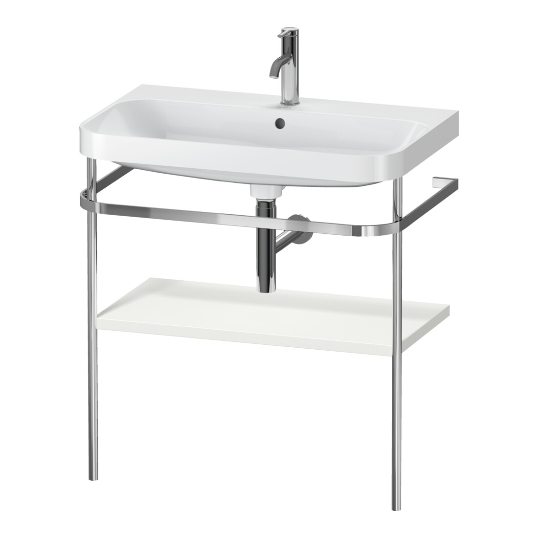 Duravit Meuble lavabo Happy D.2 Plus 77,5x49 cm, 1 trou, noir mat, avec console