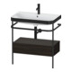 Duravit Meuble lavabo Happy D.2 Plus 77,5x49 cm, 1 trou robinet, N brossé, avec console, 1 tiroir-1