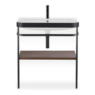 Duravit Meuble lavabo Happy D.2 Plus 77,5x49 cm, 1 trou robinet, noyer, avec console