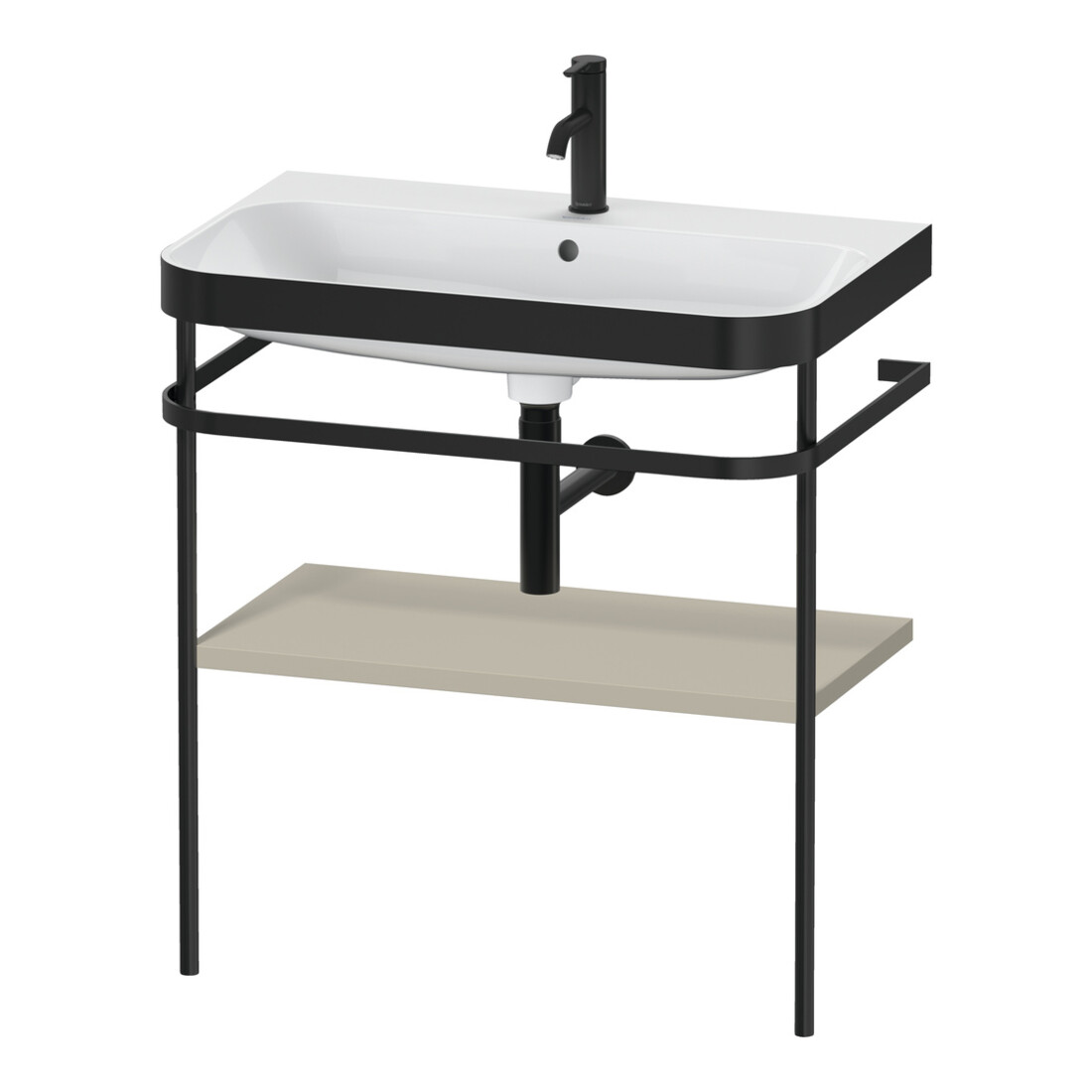 Duravit Meuble lavabo Happy D.2 Plus 77,5x49 cm, 1 Trous, Taupe mat, avec console