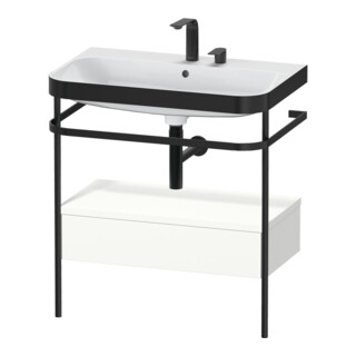 Duravit Meuble lavabo Happy D.2 Plus 77,5x49 cm, 2 tiroirs, blanc mat, avec console, 1 tiroir