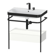 Duravit Meuble lavabo Happy D.2 Plus 77,5x49 cm, 2 tiroirs, blanc mat, avec console, 1 tiroir