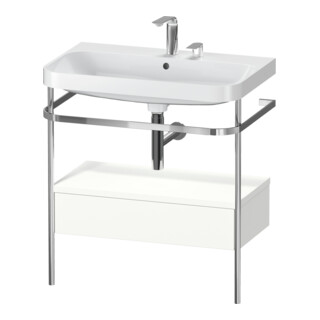 Duravit Meuble lavabo Happy D.2 Plus 77,5x49 cm, 2 trous, blanc mat, avec console, 1 tiroir