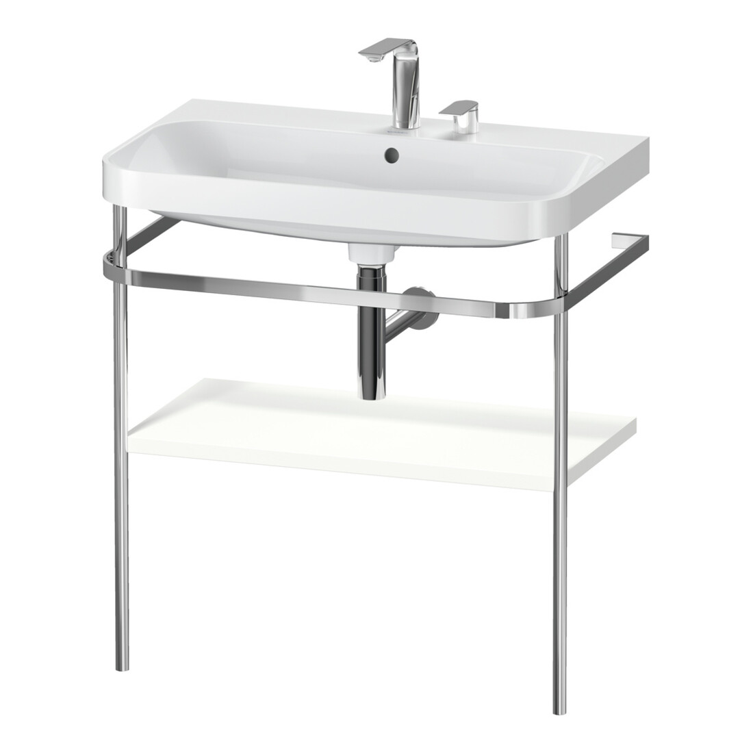 Duravit Meuble lavabo Happy D.2 Plus 77,5x49 cm, 2 trous, blanc mat, avec console