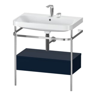 Duravit Meuble lavabo Happy D.2 Plus 77,5x49 cm, 2 trous, bleu mat, avec console, 1 tiroir