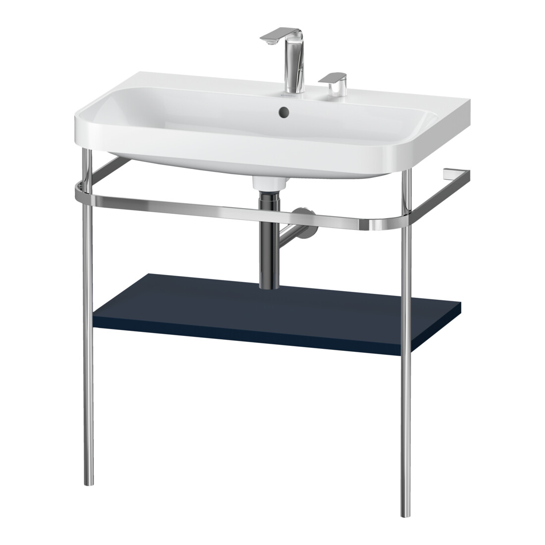 Duravit Meuble lavabo Happy D.2 Plus 77,5x49 cm, 2 Trous, bleu mat, avec console
