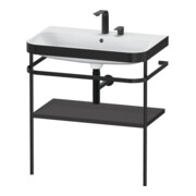 Duravit Meuble lavabo Happy D.2 Plus 77,5x49 cm, 2 trous, graphite mat, avec console
