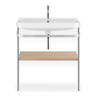Duravit Meuble lavabo Happy D.2 Plus 77,5x49 cm, 2 trous, méditerranée, avec console