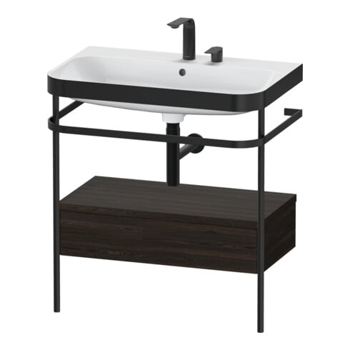 Duravit Meuble lavabo Happy D.2 Plus 77,5x49 cm, 2 trous, N, avec console, 1 tiroir