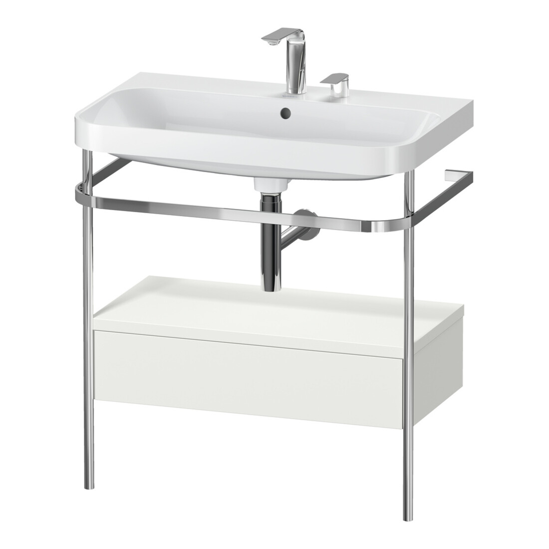 Duravit Meuble lavabo Happy D.2 Plus 77,5x49 cm, 2 trous, sans robinet, avec console, 1 tiroir
