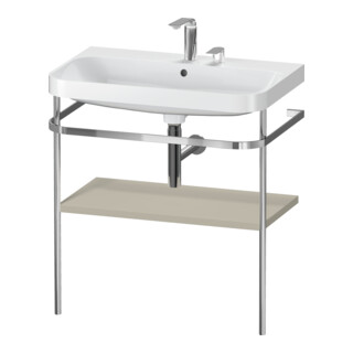 Duravit Meuble lavabo Happy D.2 Plus 77,5x49 cm, 2 trous, taupe mat, avec console