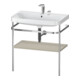 Duravit Meuble lavabo Happy D.2 Plus 77,5x49 cm, 2 trous, taupe mat, avec console-1