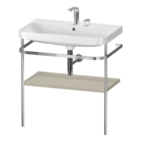 Duravit Meuble lavabo Happy D.2 Plus 77,5x49 cm, 2 trous, taupe mat, avec console