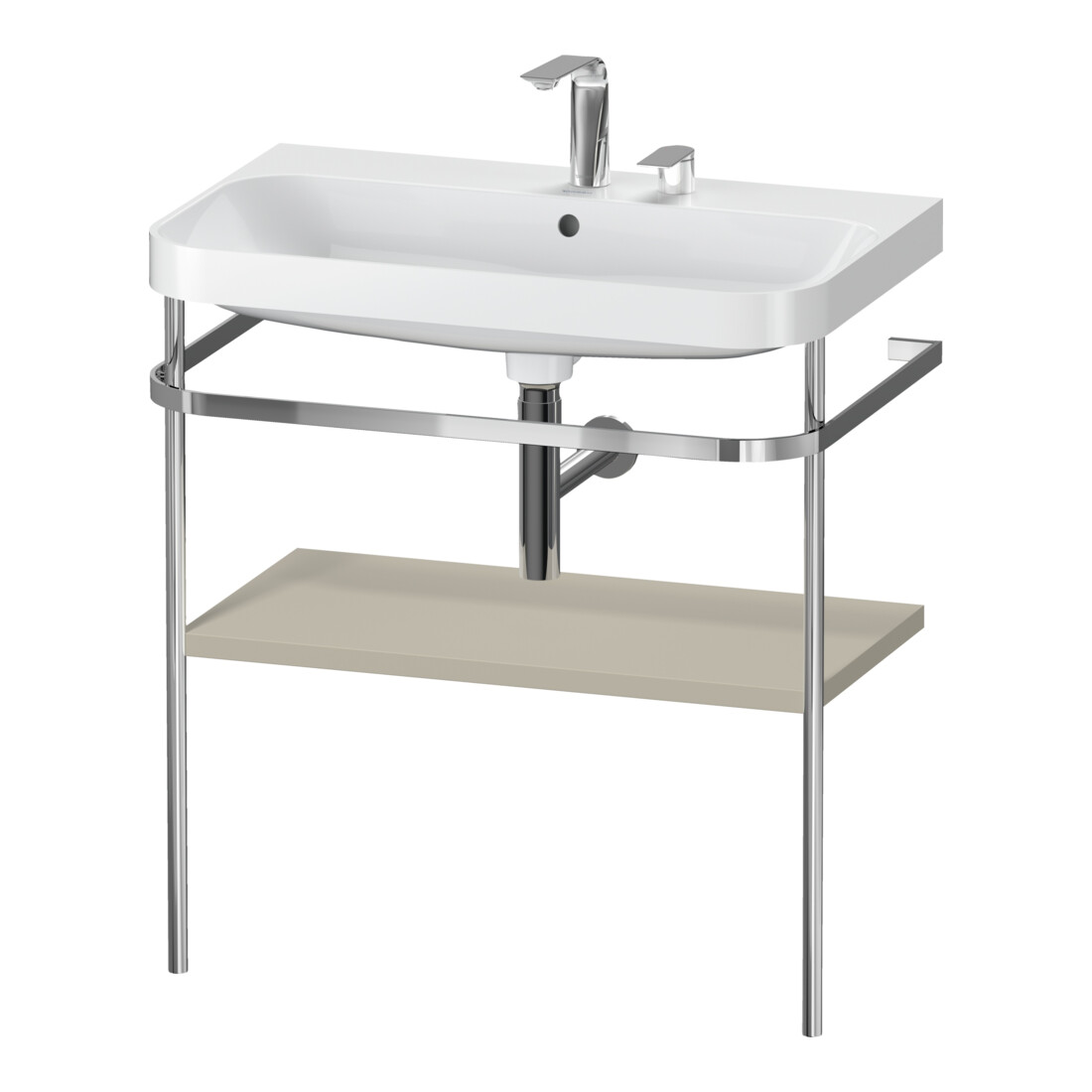 Duravit Meuble lavabo Happy D.2 Plus 77,5x49 cm, 2 trous, taupe mat, avec console
