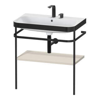 Duravit Meuble lavabo Happy D.2 Plus 77,5x49 cm, 2 trous, taupe mat, avec console