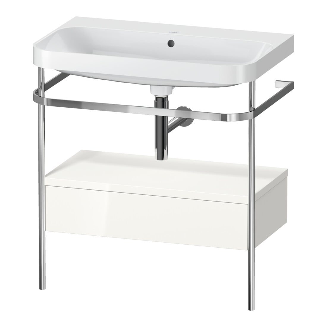 Duravit Meuble lavabo Happy D.2 Plus 77,5x49 cm, sans trop-plein, blanc, avec console, 1 tiroir