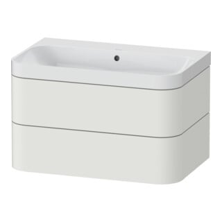 Duravit Meuble lavabo Happy D.2 Plus 77,5x49 cm, sans trop-plein, blanc mat, 2 tiroirs