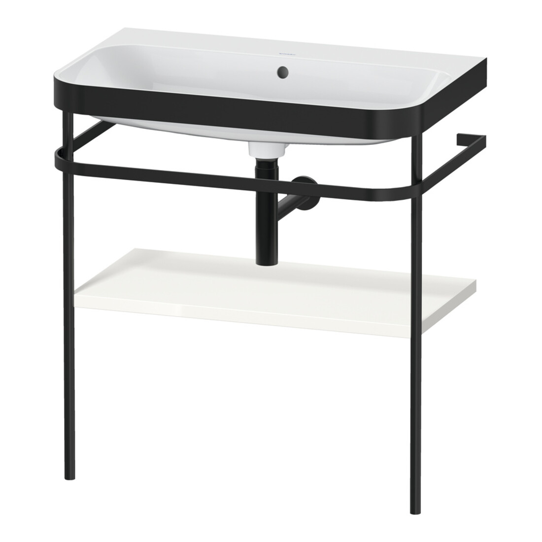 Duravit Meuble-lavabo Happy D.2 Plus 77,5x49 cm, sans trou, blanc brillant, avec console
